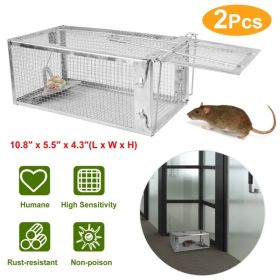 2 Pcs Humane Mouse Trap, High Sensitivity Gravity Pedal Auto-Lock Rodent Trap - Sturdy Galvanized Steel, Escape-Proof Small Mesh Design, Safe For (Option: Defaulttitle)