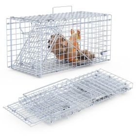 2Pcs 18x8x10In Humane Single Door Live Animal Trap For Spring Summer Collapsible Galvanized Iron Animal Cage Catch And Release For Small Squirrel (Option: 2Pcs)